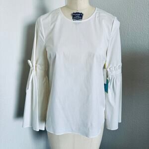 CeCe | NWT - White Flare Sleeve Cotton Blouse size XS